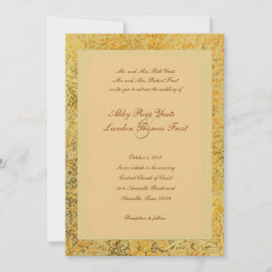 Fancy Golden Fall Wedding Invitation
