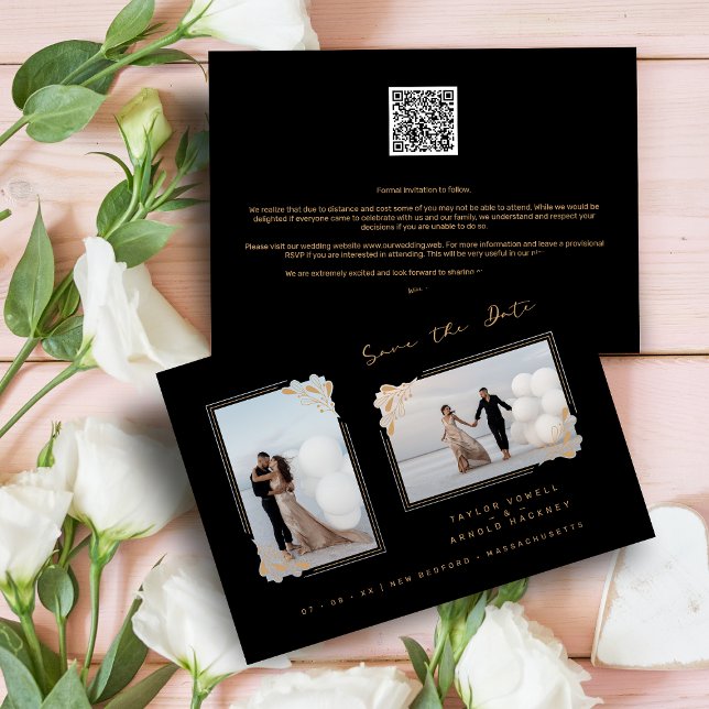 Fancy Golden Minimalist Branches 2 Photos Wedding (Creator Uploaded)