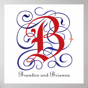 Fancy Gothic Caps Letter B, 300dpi PNG Poster