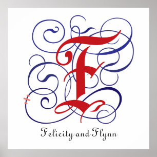 Fancy Gothic Caps Letter F, 300dpi PNG Poster