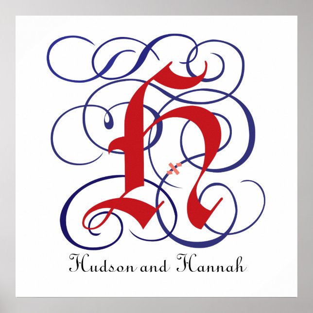 Fancy Gothic Caps Letter H, 300dpi PNG Poster (Front)