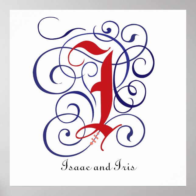 Fancy Gothic Caps Letter I, 300dpi PNG Poster (Front)