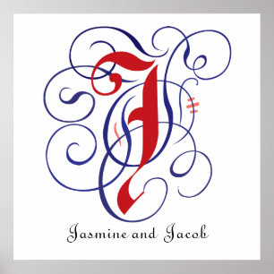 Fancy Gothic Caps Letter J, 300dpi PNG Poster