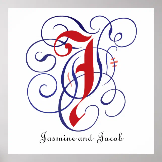 Fancy Gothic Caps Letter J, 300dpi PNG Poster | Zazzle