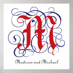 Fancy Gothic Caps Letter M, 300dpi PNG Poster