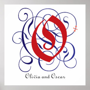 Fancy Gothic Caps Letter O, 300dpi PNG Poster