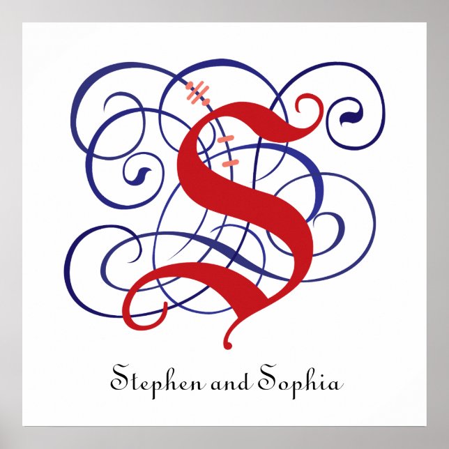 Fancy Gothic Caps Letter S, 300dpi PNG Poster (Front)