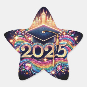 Fancy Graduate 2025 Star Sticker