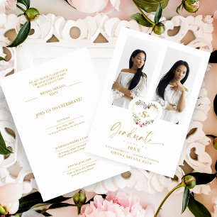 Fancy Graduation Romantic Floral Heart 2 Photos