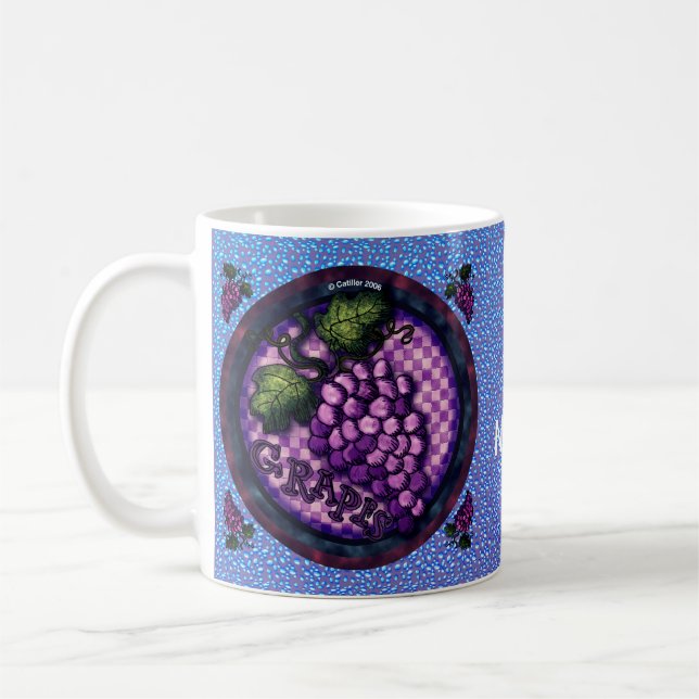 Fancy Grapes Coffee Mug (Left)