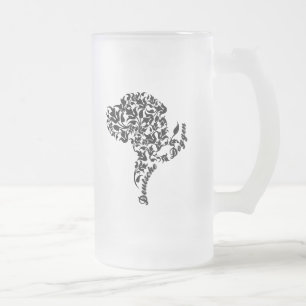 Fancy Great Dane Portrait Frosted Glass Beer Mug