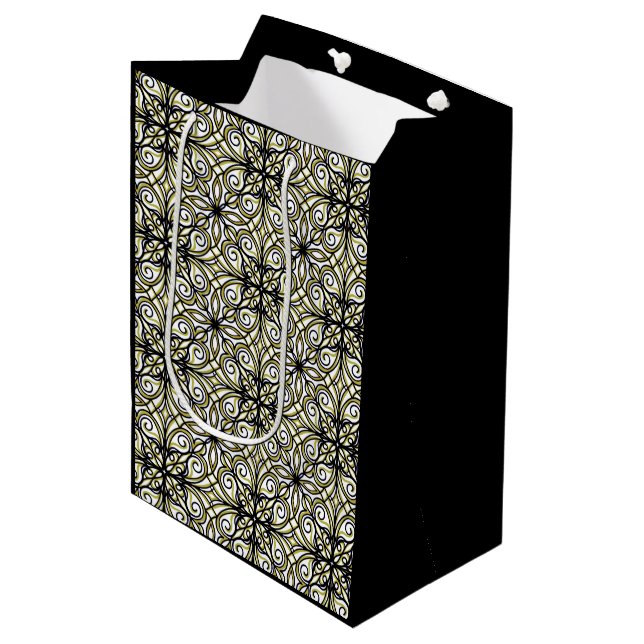 Fancy Green Medium Gift Bag (Front Angled)