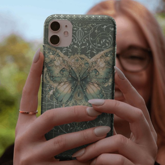 Fancy Green Steampunk Butterfly Case-Mate iPhone Case (Creator Uploaded)