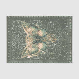 Fancy Green Steampunk Butterfly Tissue Paper