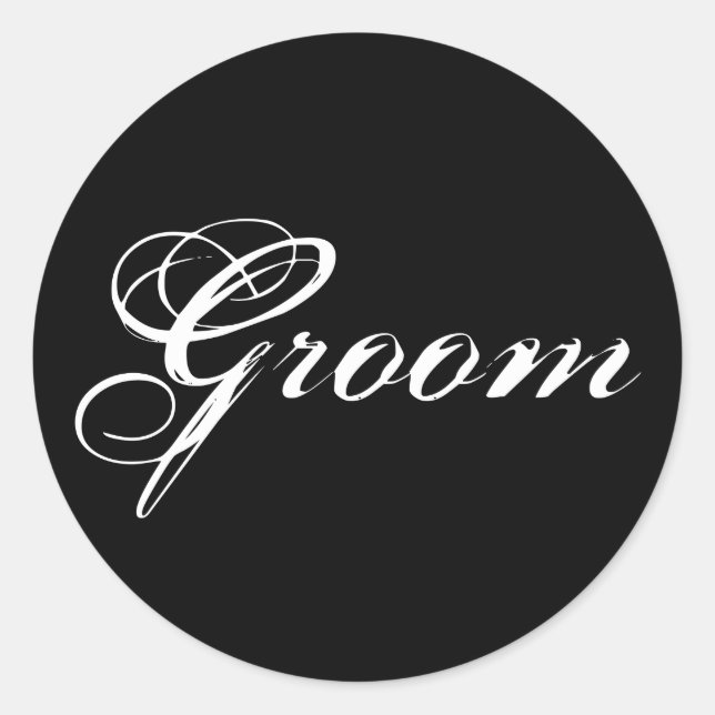 Fancy Groom Classic Round Sticker (Front)
