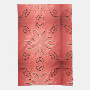 Fancy Hand Towel With Rusty Coral