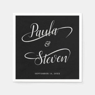 Fancy Handwritten Swash Calligraphy Wedding Napkin