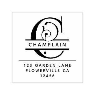 Fancy Head Letter - C -  Return Address Monogram Self-inking Stamp