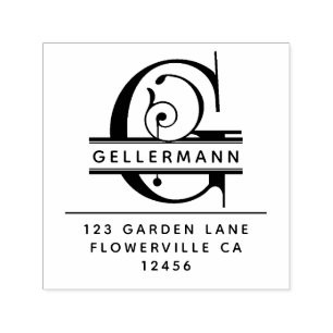 Fancy Head Letter - G -  Return Address Monogram Self-inking Stamp