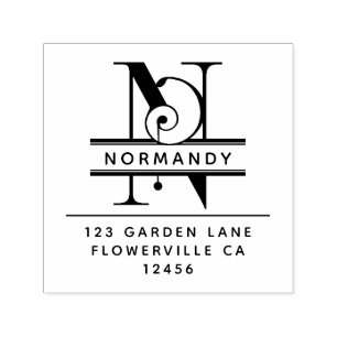 Fancy Head Letter - N -  Return Address Monogram Self-inking Stamp