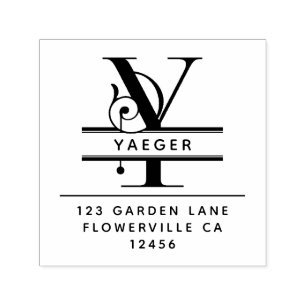 Fancy Head Letter - Y - Return Address Monogram Self-inking Stamp