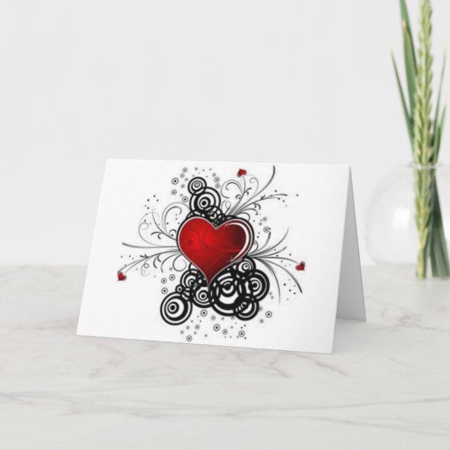 fancy heart, I love you, lovely card (Front)