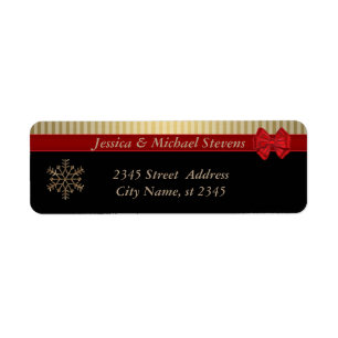 Fancy holiday Christmas snowflake gold/black