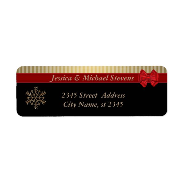 Fancy holiday Christmas snowflake gold/black (Front)