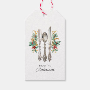 Fancy Holiday Silverware Personalised Gift Tags