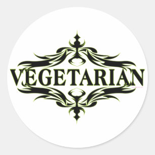 Fancy in Black - Vegetarian Classic Round Sticker