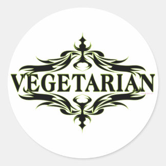 Fancy in Black - Vegetarian Classic Round Sticker