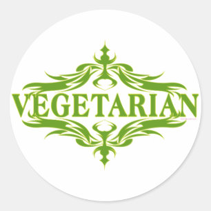 Fancy In Green - Vegetarian Classic Round Sticker
