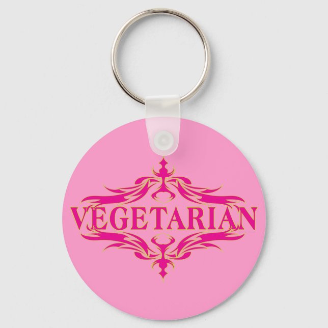 Fancy in Pink - Vegetarin Key Ring (Front)