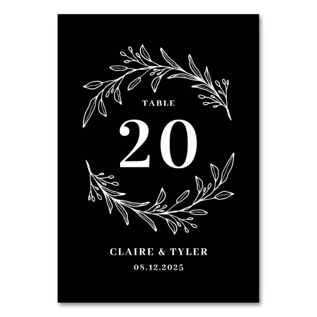 Fancy Initials EDITABLE COLOR Table Number (Front)