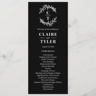 Fancy Initials EDITABLE COLOR Wedding Program Programme