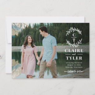 Fancy Initials Editable Colour Save The Date Card