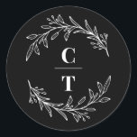 Fancy Initials Editable Colour Wedding Stickers<br><div class="desc">Plan a stylish celebration with this modern design that your guests will adore. 
Design by © berryberrysweet . Printable digital files are available! Visit our website at www.berryberrysweet.com for more details!</div>