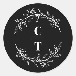 Fancy Initials Editable Colour Wedding Stickers