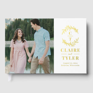Fancy Initials Foil Wedding Guestbook
