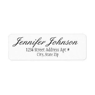 Fancy Italic Script Return Address Envelope Labels