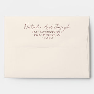 Fancy Ivory Grape Fizz Old Money Retro Wedding Envelope