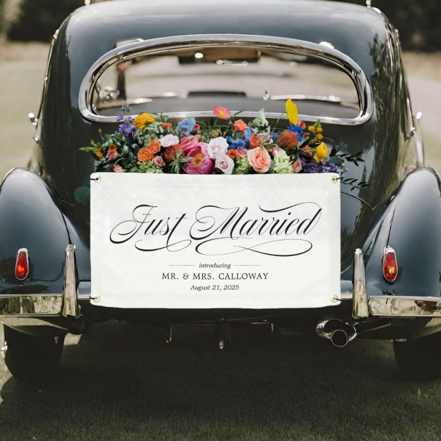 Fancy Just Married Car Banner (Creator Uploaded)