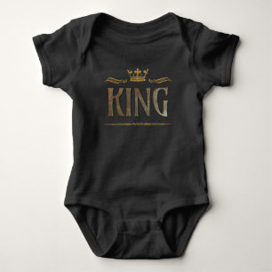 Fancy King Lettering - Grand Mediaeval Royal Crown Baby Bodysuit