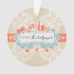 Fancy kitchen utensils culinary Christmas ornament