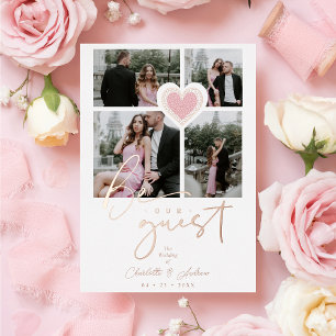 Fancy Lace Pink Heart 4 Multi Photos Collage