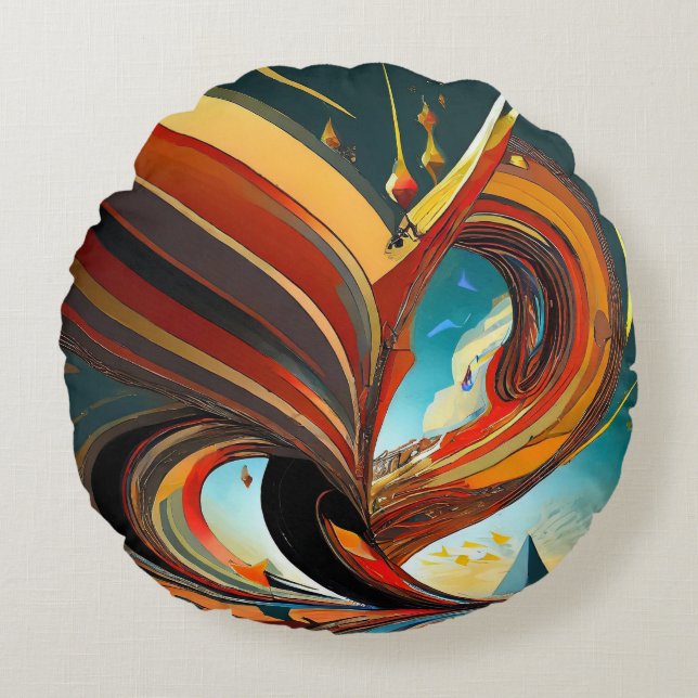 Fancy Latest Design Printed  Round Cushion (Front)