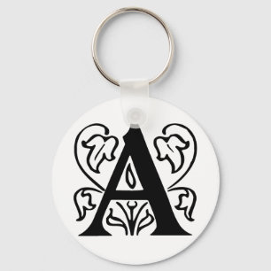 Fancy Letter A Key Ring