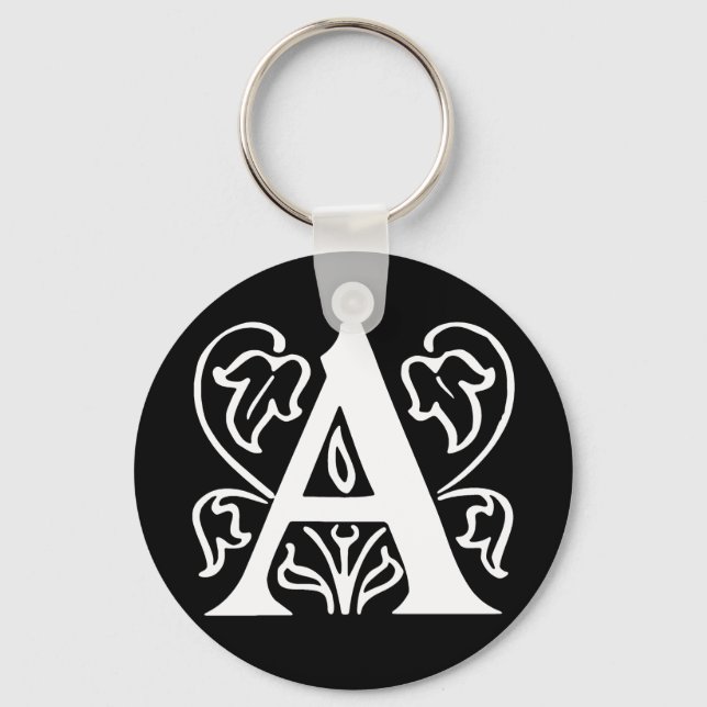 Fancy Letter A Key Ring (Front)