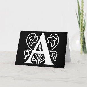 Fancy Letter A Note Card