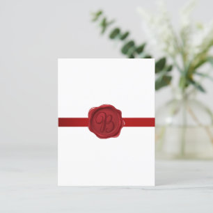 Fancy Letter B Red Wax Seal Postcard